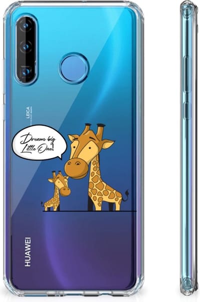 Huawei P30 Lite Stevig Bumper Hoesje Giraffe