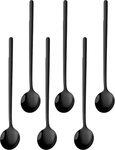 House of Husk® Theelepels Set - Theelepeltjes - Koffielepels - Koffielepeltjes - RVS - 15cm - 6 Stuks - Zwart