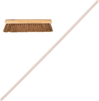 Talen Tools Bezem met zachte vezels - FSC hout - kokos haren - B40 cm - Steel hout 120 cm - binnen