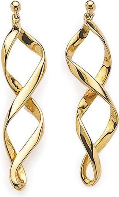 Montebello Oorbellen Spiraal Gold - 925 Zilver Verguld  - Twisted - 45mm