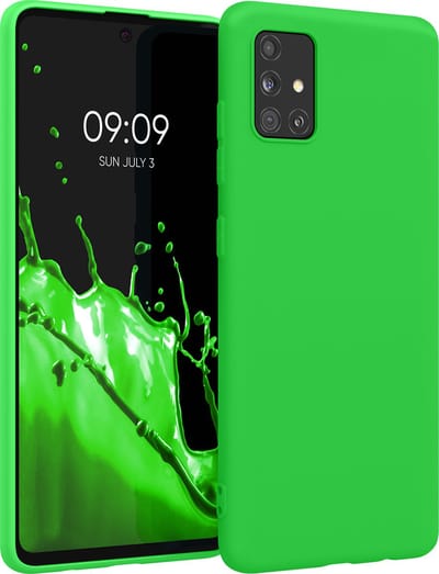kwmobile telefoonhoesje geschikt voor Samsung Galaxy A51 - Hoesje voor smartphone - Back cover in neon groen