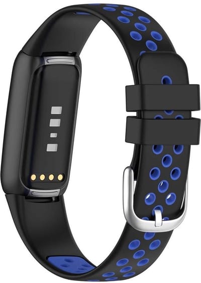 Sportbandje - Fitbit Luxe - zwart met blauw - siliconen 160-220mm