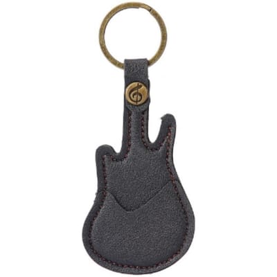 1 Stuks Leer Gitaar Plectrum Tas Gitaar Plectrum Houder Koffer Gitaar Vorm Met Sleutelhanger Celluloid Plectrums Snaarinstrument Accessoires