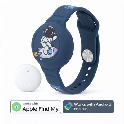 Kinderhorloge - gps armband – werkt met Apple Find My - Kinderhorloge met gps - Bluetooth Tracker – Kinderhorloge jongen - Kinderhorloge meisje - Waterdicht – Inclusief tracker - Met geluidssignaal