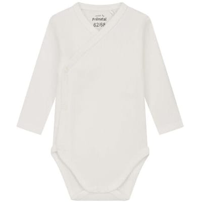 Prénatal newborn overslagromper rib Ivory White 44 unisex