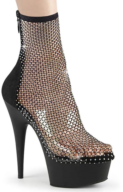 Pleaser - DELIGHT-1009 Plateau Laarzen, Paaldans schoenen - US 5 - 35 Shoes - Zwart