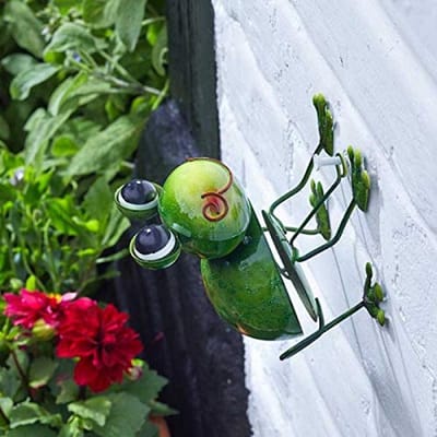 Handgeschilderde Tuin Muurdecoratie - Kleurrijke Vlinder en Bijen Sculpturen voor Buiten en Binnen