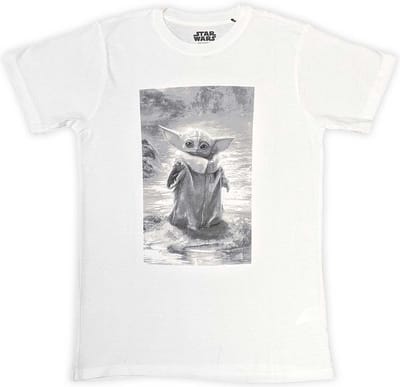 Disney Star Wars - The Mandalorian Grogu B&W Heren T-shirt - M - Wit