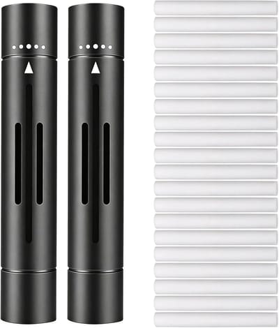 Interieur luchtverfrisser voor auto: 2 stuks aluminium luchtverfrisser met 20 ongeparfumeerde aromatherapie navulpads voor frisse lucht en ventilatie
