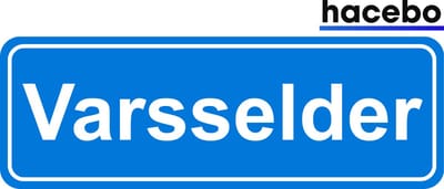 Hacebo - Plaatsnaam Sticker - 29x10 CM - Varsselder sticker - Verkeersborden sticker - grappige cadeaus - Varsselder
