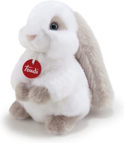 Trudi Classic Knuffel Konijn Clemente 20 cm - Hoge kwaliteit pluche knuffel - Knuffeldier voor jongens en meisjes - Wit - 13x20x17 cm maat S