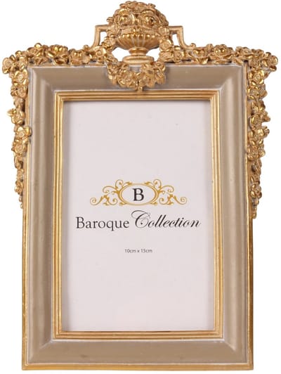 Baroque - Fotolijst - Fotolijst 10 x 15 cm - Taupe - Resin - 22.6x17x2 - Polyresin
