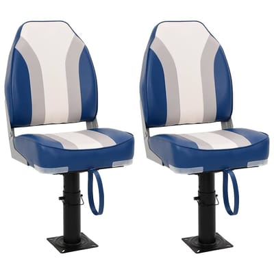 vidaXL - Bootstoelen - 2 - st - met - poot - in - hoogte - verstelbaar - 360° - draaibaar