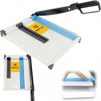 Precisie Papier Snijmachine A4 met Veiligheidsbescherming - Snijdt tot 15 Bladen, Geschikt voor Foto's, Kaarten en Vinyl