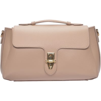 Roberta M Beige Rundleer Tas