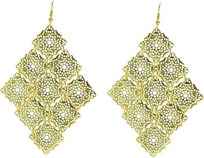 Behave - Goudkleurige oorhangers filigraan motief - Statement feeststijl
