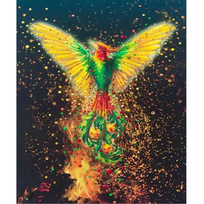 Diamant mozaïek dier Phoenix handgemaakte diamant schilderij borduurpakketten diamant borduurwerk decor 20X30CM yellow
