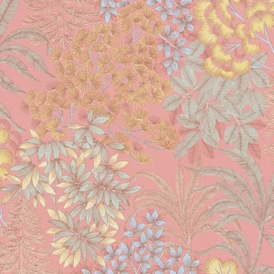 BLOEMEN EN BLADEREN BEHANG | Botanisch - roze blauw geel - A.S. Création Metropolitan Stories 3