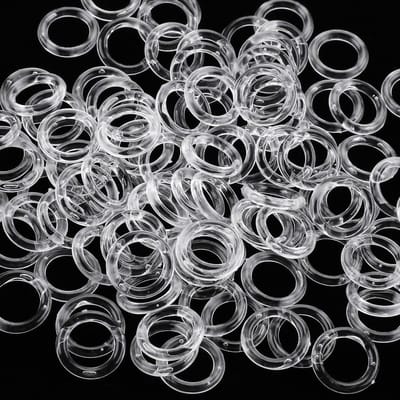 100 stuks heldere vouwgordijn ringen, 13 mm O-ringen kunststof blind Romeinse Ring venster gordijn ringen voor vouwgordijnen