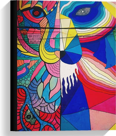 Canvas  - Dier van Gekleurde Figuren - 30x40cm Foto op Canvas Schilderij (Wanddecoratie op Canvas)