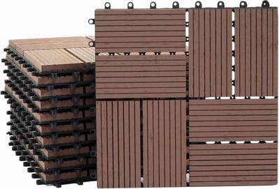 Vloertegels - Buiten vloer - Balkon terras - Hout kunststof composiet - 30x30 cm - Bruin