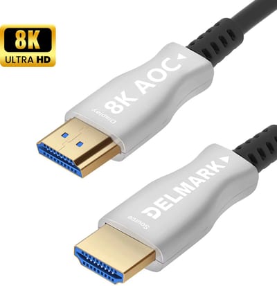 Delmark HDMI 2.1 Kabel - Glasvezel AOC Optical Fiber - 8K@60Hz / 4K@120Hz - 48Gbps - eARC & Dolby Atmos - 5 meter