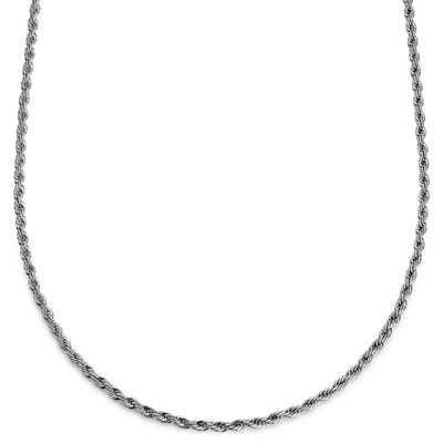 Argentia | 925s | 4 mm Gerhodineerde Sterling Zilveren Ketting met Touwschakels