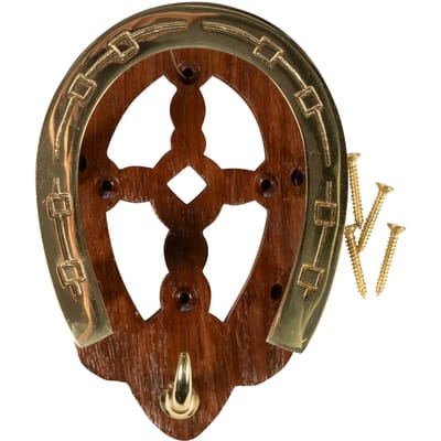 Porte bridon ijzer met houten en messing onderdelen HKM