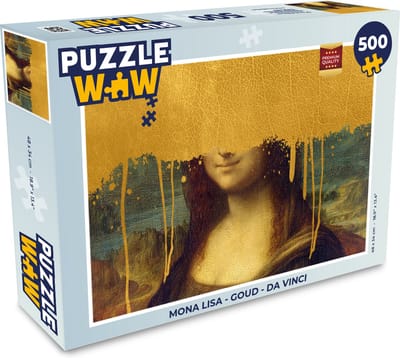 Puzzel Mona Lisa - Goud - Da Vinci - Legpuzzel - Puzzel 500 stukjes