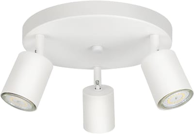 Glitzerlife - Plafondspot Plafondlamp - draaibare Opbouwspots - 3xGU10 fitting - 350° draaibaar 180° kantelbaar - metalen plafondspots - moderne design spotlamp - Ø20cm - Wit