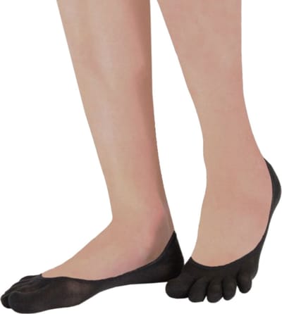 TOETOE Outdoor Footies Wollen teensokken - Zwart - 36-39