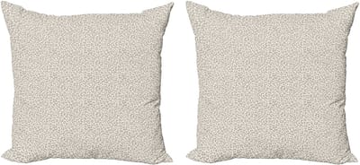 ABAKUHAUS Decoratieve kussenhoes met luipaardprint, 2 stuks, moderne accenten, dubbelzijdige digitale print, 40x40 cm, licht taupe ivoor