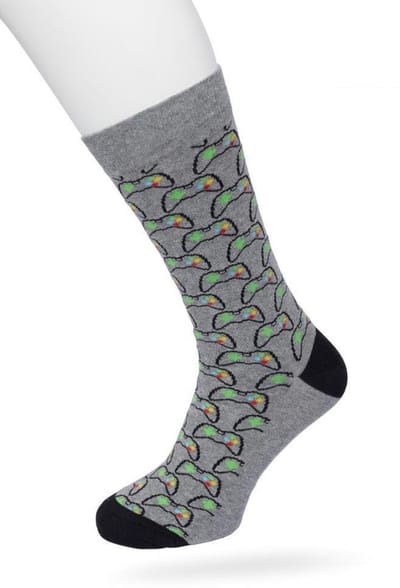 Bonnie Doon Heren Sokken met Game Print maat 40/46 Grijs - Thema Sokken - Game Controller - Cadeau Sokken - Word je Happy en vrolijk van - Zacht Katoen met Gladde Teennaad - Comfortabel - Perfect Cadeau - Medium Grey Heather - BT992127.112