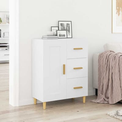 vidaXL - Dressoir - 69,5x34x90 - cm - bewerkt - hout - wit