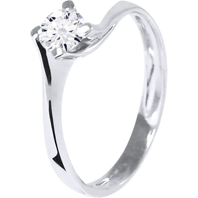 Solitaire Diamond 0,40 Cts 4 Claws White Gold 18 Karaat