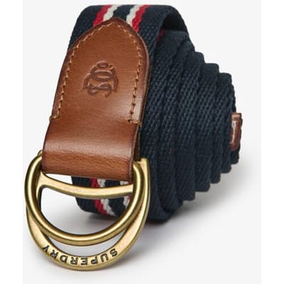 Superdry Heritage Stripe Webbing Riem Normale Pasvorm Blauw Grootte: 1SIZE