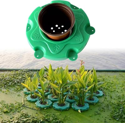 Drijvende plantenmand - Vijver eiland - Waterplanten kweken - Groot drijvend eiland - 33 cm diameter - Groen