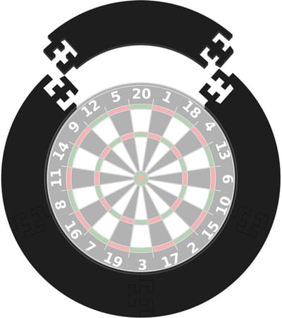 Dailygoods- Dartbord Surround - Eenvoudige installatie - Muurbescherming - Afneembaar - EVA-materiaal - Geschikt voor dartborden van 45 cm - Dartbordbescherming