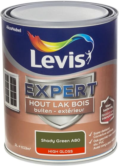 Levis - Expert Hout Lak Buiten High Gloss Mix - Shady Green A80 - Mengverf - 1 L