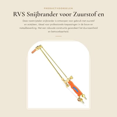 Dailygoods- Snijbrander Hoogwaardige RVS - Injector Snijbrander - Gas Snijgereedschap - Geschikt voor Zuurstof/Acetyleen - Bouw/Machines - Duurzaam Koper en Roestvrij Staal - Lasfakkel