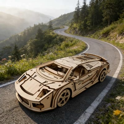 Sportwagen 3D Houten Puzzel Miniatuur Kit ZELF MAKEN Verbeeldingrijk Cadeau Woondecoratie Huishoudelijke Artikelen Uniek Cadeau wit