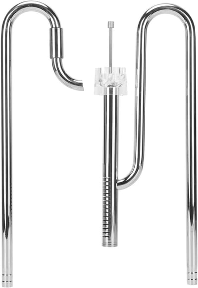 Stainless Steel Surface Skimmer Set voor Aquarium - Efficiënte In- en Uitlaatpijp met 2 Acrylhouders voor Plantenbak (16mm) en Verwijdering van Oppervlaktevuil