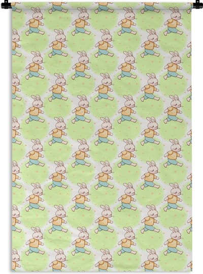 Wandkleed - Wanddoek - Konijn - Patronen - Kinderen - Cartoon - 120x180 cm - Wandtapijt