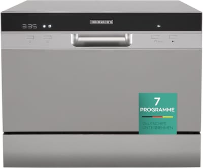Heinrich's HTG 8840 mini vaatwasser - 7 programma's - gebruik slechts 6,5 liter per cyclus - zilver