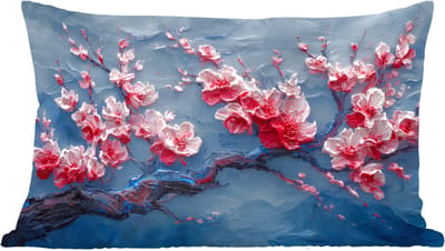 Sierkussens - Kussentjes Woonkamer - 60x40 cm - Bloesem - Bloem - Roze - Tak