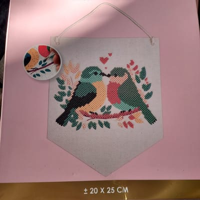 Diamond painting Banner - vogels/ 20x25 cm