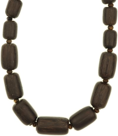 Behave - Lange ketting houten kralen donker bruin - 95 cm