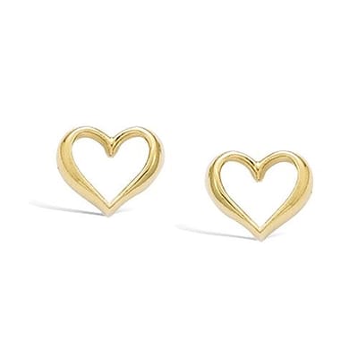 CHIVAL - Oorbellen 18K Verguld Goud "Open Hart Stud" - Elegant, Hart, Open, Oorsteker, Hypoallergeen, Luxe, Cadeau voor haar, Modern, Sieraad, Tijdloos, Liefde, Romantiek, Geschenkverpakking, Valentijn, Moederdag