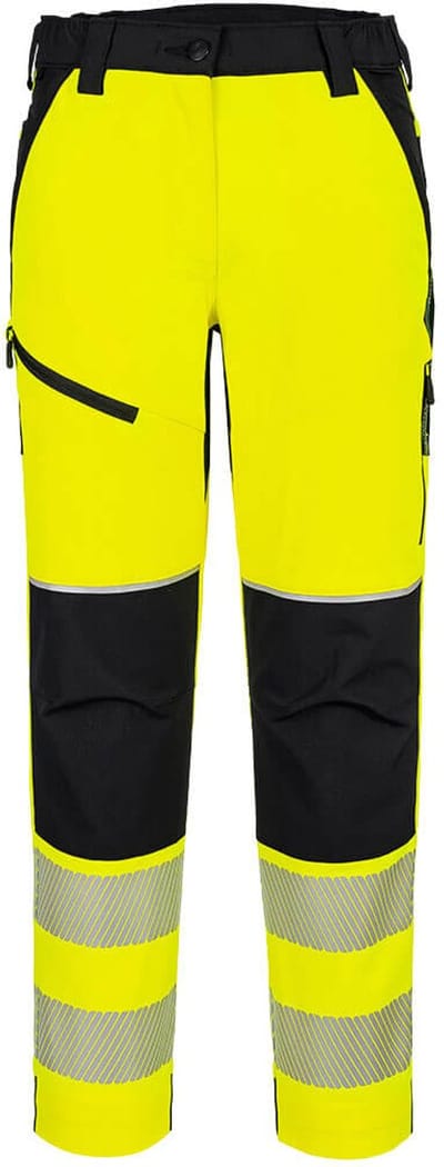 Portwest PW3 Hi-Vis Stretch Broek voor Dames T141 - Geel/Zwart - L