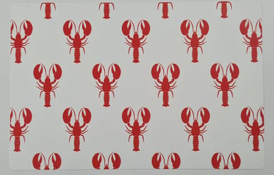 Placemats Set van 4 – Lobsters – 30x45 cm – Antislip – Afwasbaar Kunststof – Onderlegger & Tafeldecoratie